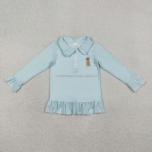 เสื้อยืดแขนยาวติดกระดุม RTS Horseshoe Girls สไตล์บูติกตะวันตก แฟชั่นใหม่ เสื้อผ้าเด็กขายส่งจากโรงงาน - Product Image 3