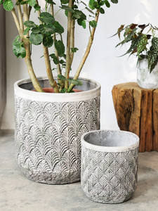 <span class=keywords><strong>Maceta</strong></span> Extra Grande de Estilo Nórdico Retro, de Cemento y Magnesio, para Plantas Verdes de Interior/Exterior - Product Image 5