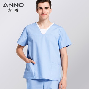 <span class=keywords><strong>Divisa</strong></span> <span class=keywords><strong>Ospedaliera</strong></span> Classica Anno Fashion Wear con Collo a V Azzurro per Uomini e Donne, Uniforme Medica Tessuta - Product Image 5