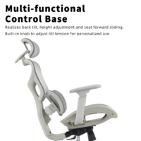 Chaise de bureau ergonomique à dossier haut avec appui-tête réglable, soutien lombaire, maille respirante, garantie 10 ans