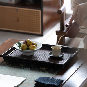 Sandalwood Bamboo <b>Tea</b> <b>Tray</b> With Teapot Cup And Snack Plate For Kung Fu <b>Tea</b> Serving - Product Image 2
