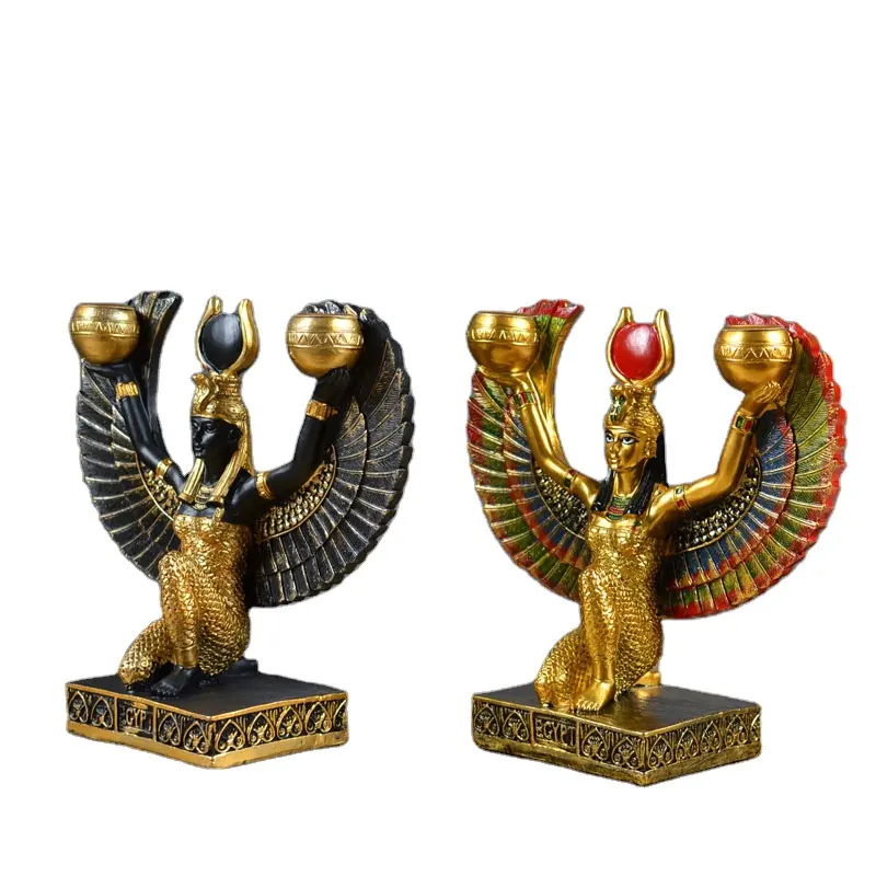 Personalizado egípcio mithologia isis goddess estátua lembrança rainha vela decoração criativa sala de estar mesa figurinas