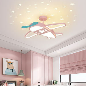 Rosa Flugzeug LED-Deckenleuchte 59cm 40W Fernbedienung Dimmbar Schlafzimmerlampe Augenschutz Beleuchtung für Mädchenzimmer - Product Image 2