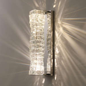 Aplique de diseño moderno, lámpara de pared interior de cristal K9 de acero inoxidable para sala de estar - Product Image 1
