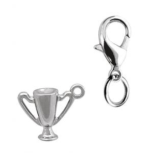 Colgante Religioso de Diamantes 'CUP' Hecho a Mano, 15x8 mm, en Oro y Oro Rosa, Bañado en Rodio y Oro, para Regalos - Product Image 1