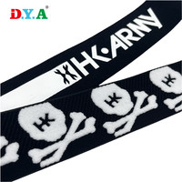 Motif personnalisé lettre imprimée Jacquard ruban élastique en silicone anti-dérapant tissé en nylon bandes élastiques pour lunettes de ski sangle