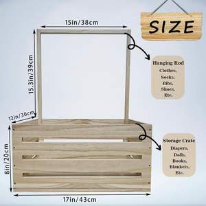 Armario de madera personalizado <span class=keywords><strong>para</strong></span> Baby Shower, cesta de regalos <span class=keywords><strong>para</strong></span> bebés recién <span class=keywords><strong>nacidos</strong></span> con asa, caja de regalos <span class=keywords><strong>para</strong></span> niños y niñas - Product Image 4