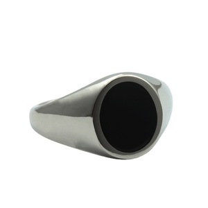Men's Stainless Steel Round <b>Ring</b> Glossy <b>Silver</b> Matte <b>Silver</b> Retro Punk Style Geometric Design Gift Jewelry 280685 - Product Image 5