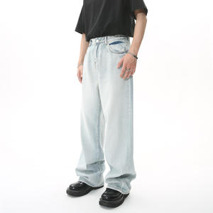 Vendita calda pantaloni di alta qualità da uomo Denim pantaloni stile Vintage lavato morbido Casual <span class=keywords><strong>Jeans</strong></span> di cotone per uomo - Product Image 2