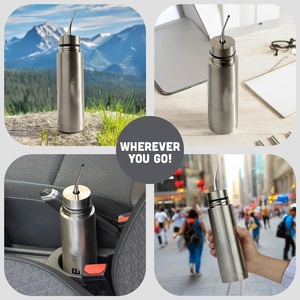 Termo para Té <span class=keywords><strong>con</strong></span> Infusor y Filtro, Botella Aislada al Vacío de Doble Pared para <span class=keywords><strong>Mate</strong></span>, Ideal para Viajes, Oficina, Camping, Plateado - Product Image 5