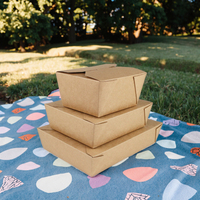 Gobelet d'emballage alimentaire jetable et recyclable de haute qualité pour restaurants, boîte pliante en papier kraft laminé mat pour nouilles