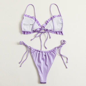 <span class=keywords><strong>Mini</strong></span> bikini sexy, maillot de bain personnalisé à nouer devant, couleur chair, pour femme - Product Image 4