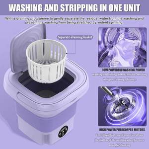 8-liter <b>Mini</b> Portable Folding Washing Machine, Equipped with Fully Automatic, Semiautomatic, Rotary Drying, - Product Image 3