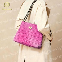 Cuir synthétique PU brillant effet crocodile grainé pour sacs à main, chaussures, bagages et accessoires DIY