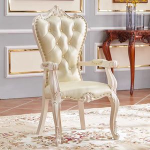 Taburete de Tela Estilo Europeo, Silla de Madera Estilo Princesa con Respaldo para Salón de Belleza o Recepción - Product Image 1