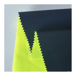 100% Polyester PU Coating High Visibility Fluorescent Functional Fabric For Traffic Warning Vest