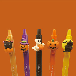 할로윈 시리즈 귀여운 만화 펜 검정 호박 젤 펜 플라스틱 재질 중성 필기 펜 - Product Image 4