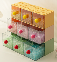 Organisateur de bureau moderne minimaliste en plastique style Dopamine, boîte de rangement pour jouets avec poignée, type tiroir, empilable, détachable, transparente