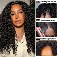 Perruques de cheveux humains bruts péruviens doublement étirés, longues, bouclées, sans colle, prêtes à porter, avec partie en U, style crépu bouclé, pour femmes noires, de chez Hair Vendors