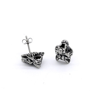 Yunnique – boucles d'oreilles tête de loup en acier titane, bijoux tibétains en argent pour hommes et femmes, Design Unique et à la mode - Product Image 4