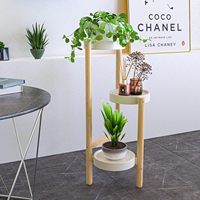 Support à plantes en bambou à 3 niveaux, support d'angle pour pots de fleurs, présentoir rond pour plantes, étagère autoportante pour balcon, jardin, maison
