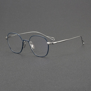 Marco óptico de titanio unisex, polígono con logotipo personalizado, Marco vintage, bloqueo de luz azul para lectura y uso en ordenador - Product Image 1
