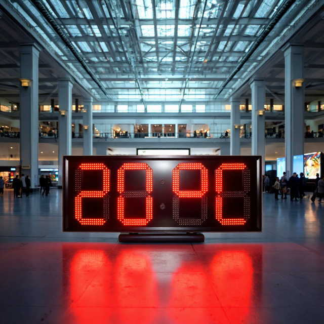 Outdoor 7 Segment Digit Sign Outdoor Digital Wall Clock Large Led Temperature Display