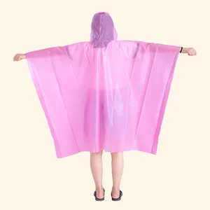 Milieuvriendelijke Dikke Herbruikbare Peva Regenponcho Met Capuchon Voor Volwassen Vierkante Cape Regenponcho