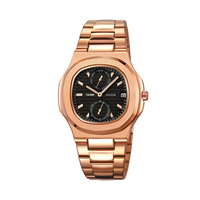 Montre de luxe originale de haute qualité en alliage d'acier inoxydable TUCKER TU8843 Mode Multifonction Calendrier Semaine Quartz Verre Pointe