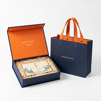 Caja de Regalo de Lujo Plegable con Cierre Magnético Negro para Botellas y Tazas con Logotipo Personalizado de Empresa al por Mayor