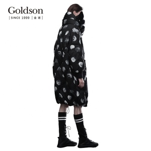 Ladies Female Japan Canada Printed Women Winter Long <strong>Duck</strong> <strong>Down</strong> Filled Jacket Parka <strong>Coat</strong> - Product Image 5