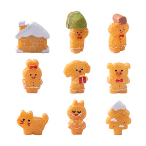 Adornos de Navidad 3D en miniatura, dijes de Navidad, Mini resina de pan de jengibre para hombres, figuritas de animales para DIY, decoración de fiesta de Navidad - Product Image 5
