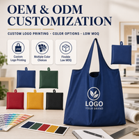Sac de courses pliable en polyester 46 x 66 cm avec bandoulière large, réutilisable pour les courses et les voyages