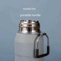 Bouteilles d'eau portables personnalisées Emerit 2026 de 1000 ml pour l'extérieur, en acier inoxydable 304 à double paroi, avec couvercle et poignée
