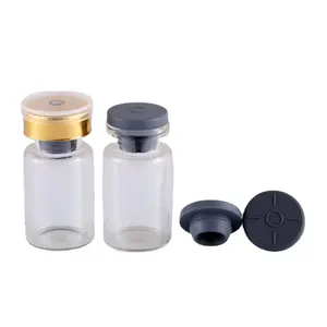 High grade amber clear 5ml 15ml medicine glass bottle glass vial with rubber stopper cap