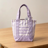 Sac fourre-tout en toile de coton réutilisable de haute qualité, imprimé de dessins animés, à rayures, grande capacité, sac à main robuste à porter à l'épaule