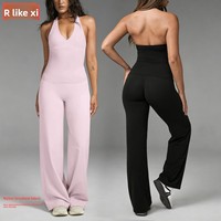 Débardeur de yoga croisé à col en V pour femme, avec rembourrage intégré, sans manches, séchage rapide, en nylon polyamide, pour le sport et le fitness