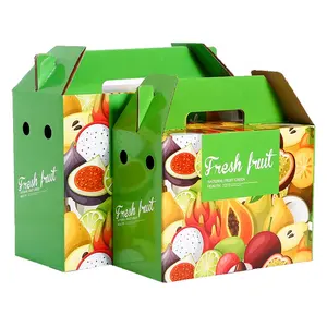 Umwelt freundlicher biologisch abbaubarer Griff Grüne Trocken frucht box Sushi Candy Geschenk kuchen Frische Obsts ch achtel Paket Papier Papp behälter