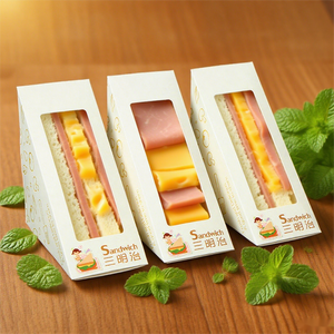 Contenitori Sandwich trasparenti monouso Sandwich cuneo scatola triangolo da forno involucri di imballo Sandwich - Product Image 1