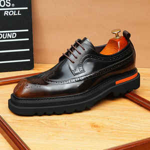 Zapatos Oxford Casuales de Vestir para Hombre, Hechos a Mano, de Cuero Genuino, con Hebilla Metálica, para Boda, que Aumentan la Estatura - Product Image 3