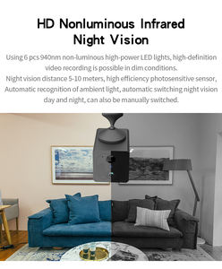 智能家居近视觉运动检测1080P迷你Wifi摄像头电池待机室内迷你家庭安全摄像头 - Product Image 5