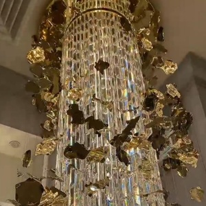 Tùy Chỉnh Lớn Sang Trọng <span class=keywords><strong>LED</strong></span> Đèn Chùm Pha Lê Thiết Kế Mới Trang Trí Trong Nhà Cho Khách Sạn Biệt Thự Trung Tâm Thương Mại Cầu Thang Điều Khiển Từ Xa Không Gian Phòng - Product Image 3