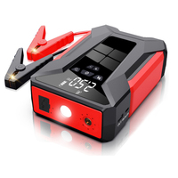 PONFLY Démarreur de voiture avec compresseur d'air Booster de batterie de démarrage de saut portable avec pompe à air Démarreur de saut avec gonfleur de pneu