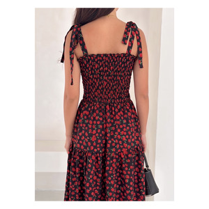 Falda con volantes para mujer, vestido de verano, tela de viscosa, talla estándar S M L XL, longitud 100 cm - Product Image 3