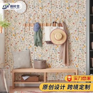 Creation of Time and Space Peel Stick Wallpaper Floral <b>Pattern</b> Self Adhesive Wall Stickers For Rental Rooms Pastoral Style - Product Image 4
