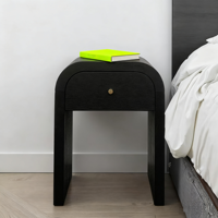 Table de chevet moderne en bois de frêne noir avec un tiroir polyvalent pour chambre à coucher salon villas hôtels appartements salle à manger/salle de sport
