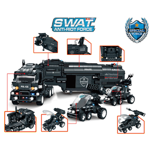 Novedades 2024 nueva llegada chico juguete DIY SWAT Corps Anti Riot Force coche de policía pequeños bloques de construcción conjunto de ladrillos - Product Image 2