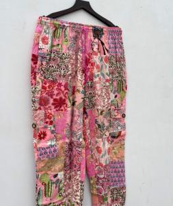 Unisex Hippie Boho Indian Summer Festival Pijamas Colorido Algodón Cargo Jogger Pantalones Funky Patchwork Secado rápido Múltiples bolsillos - Product Image 3