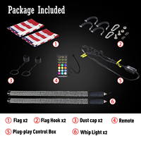Antenne personnalisée 1.75 pouces COB Hyper Chips Flagpole Light Chasing RGB LED Fat Whip Light avec APP et télécommande RF pour ATV UTV