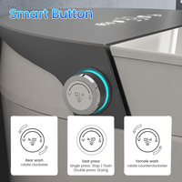 Toilette intelligente avancée avec télécommande sans fil, couvercle à fermeture douce automatique, siphon en S, certifiée CUPC ETL, bidet allongé en céramique